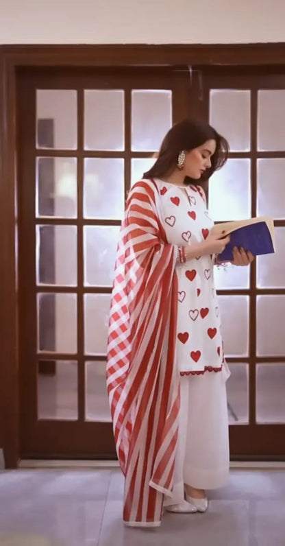 Elegant Heart  3-Piece Suit – Rabishoo Libas ❤️
