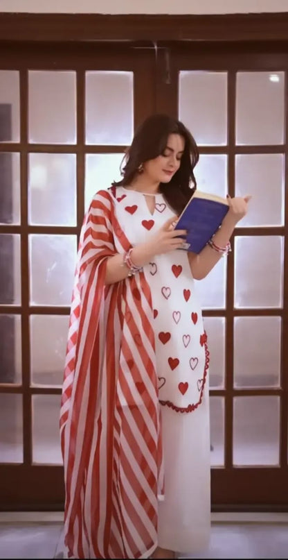 Elegant Heart  3-Piece Suit – Rabishoo Libas ❤️