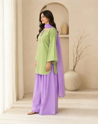 Lime Green Contrast 2 Piece Suit for Women